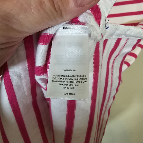 Vineyard Vines Women's Striped Knit T-Shirt Mini Dress Pink and White Size XS - Picture 5 of 5